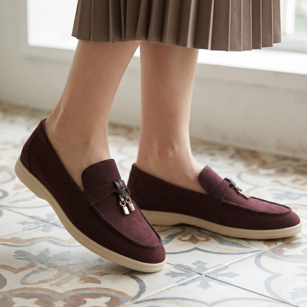 Christine Mocassins en Daim – Silhouette Élégante Chaussures À Enfiler Casual
