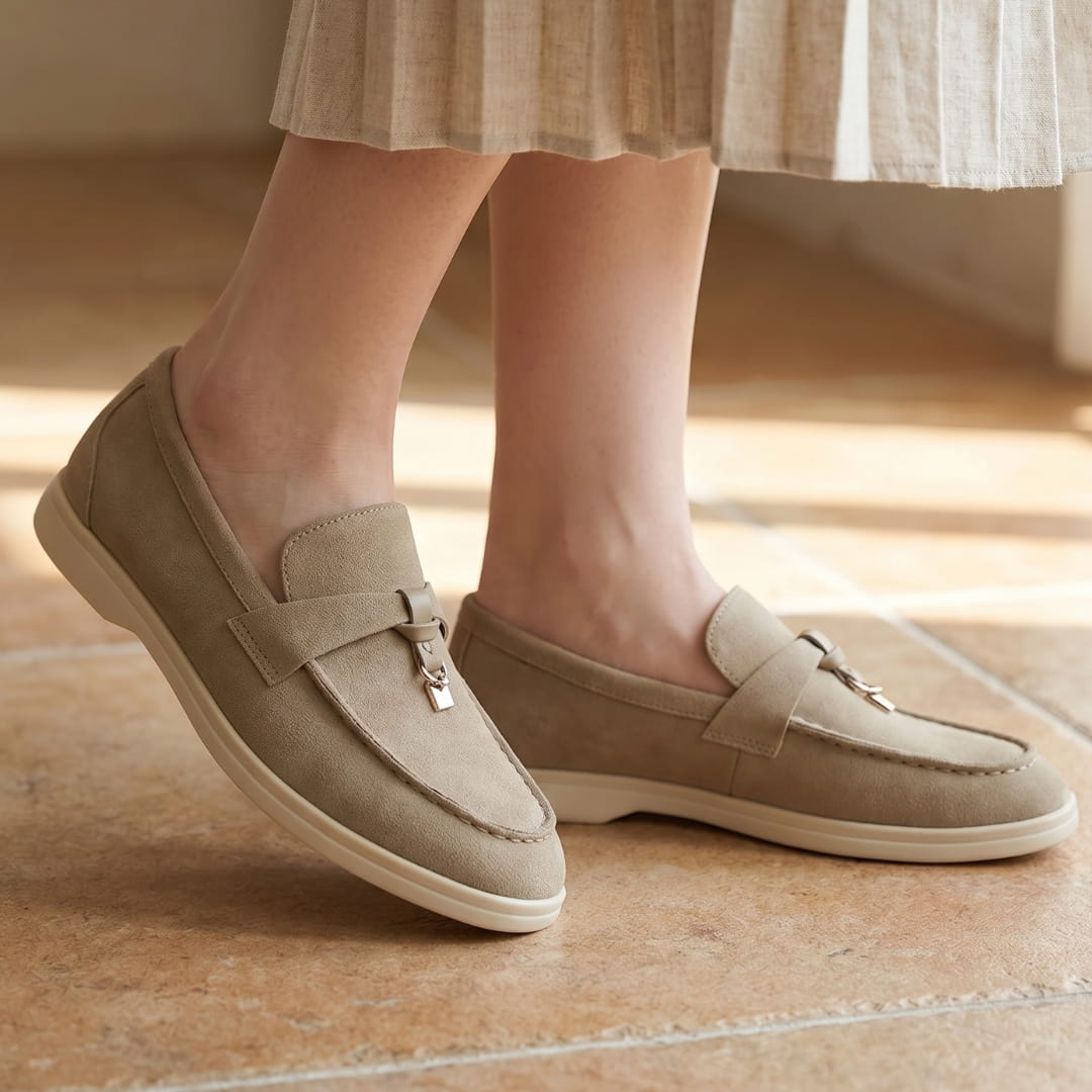 Christine Mocassins en Daim – Silhouette Élégante Chaussures À Enfiler Casual