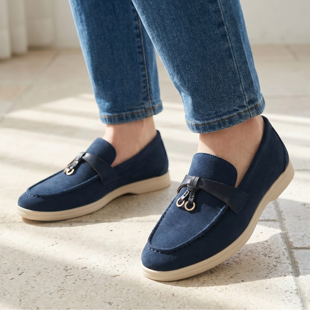 Christine Mocassins en Daim – Silhouette Élégante Chaussures À Enfiler Casual