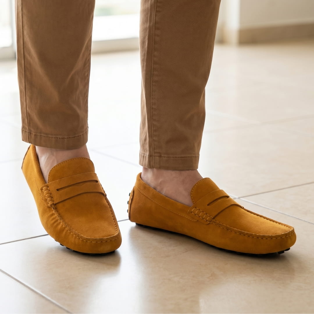 Mathieu Mocassins en Daim – Confort & Stabilité Chaussures À Enfiler Casual