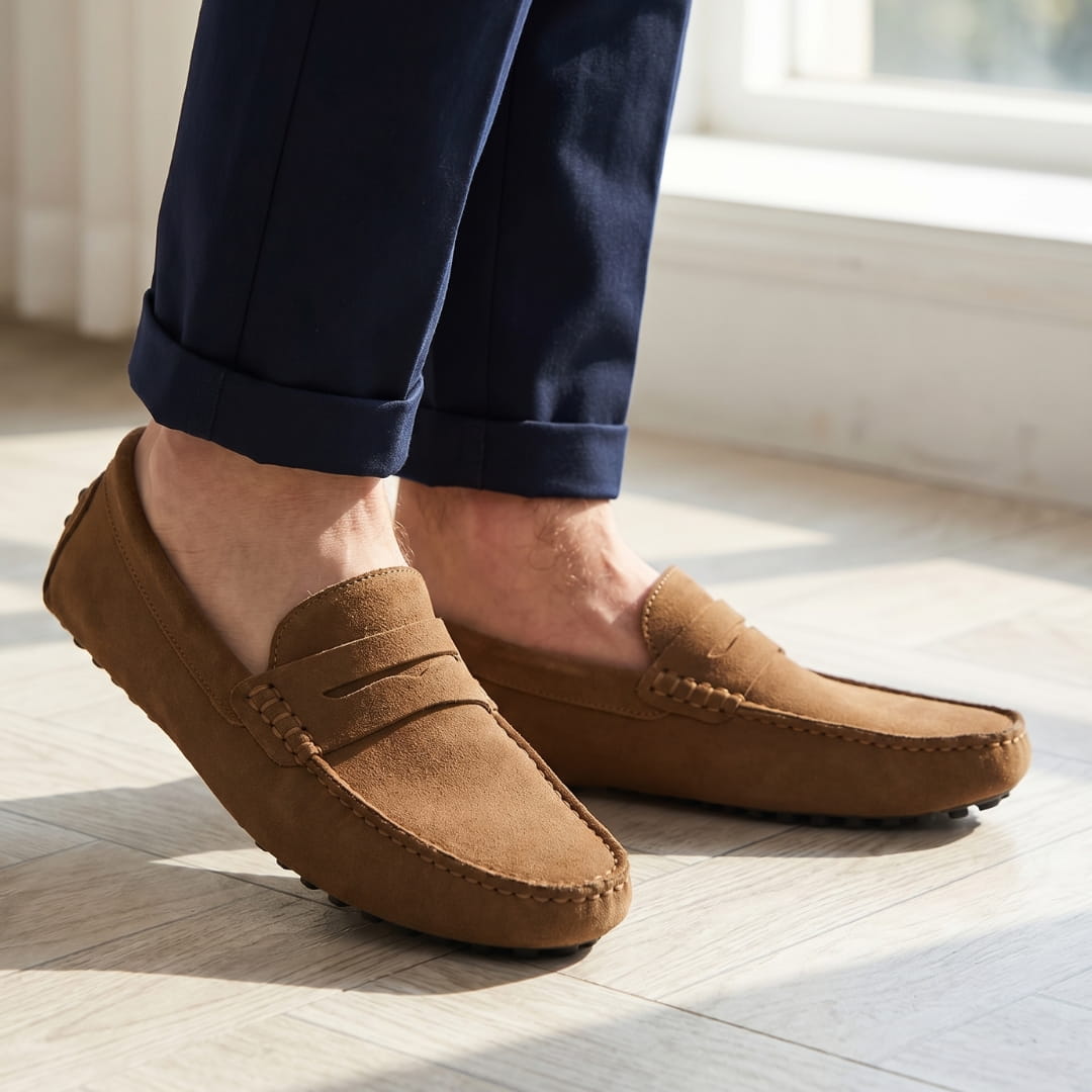Mathieu Mocassins en Daim – Confort & Stabilité Chaussures À Enfiler Casual