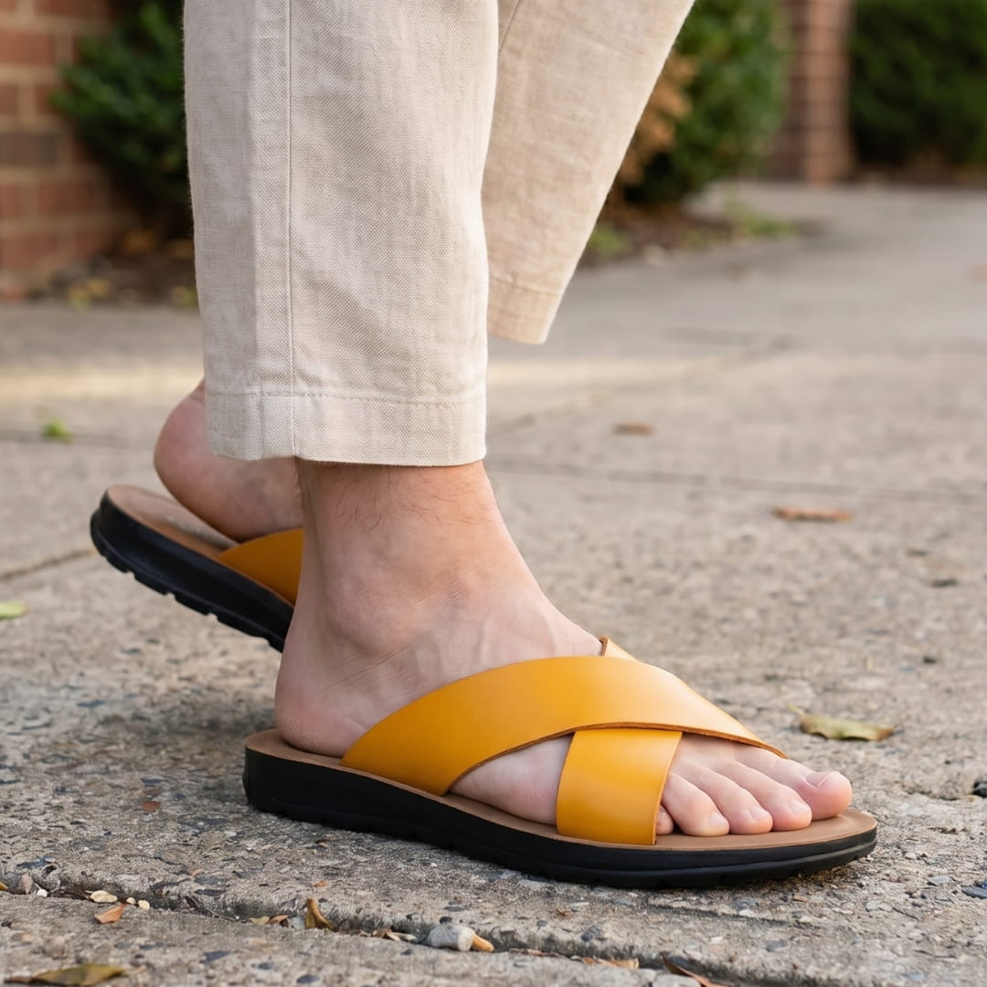 Alessio Cuir Sandales – Brides Croisées Confort Chaussures À Enfiler