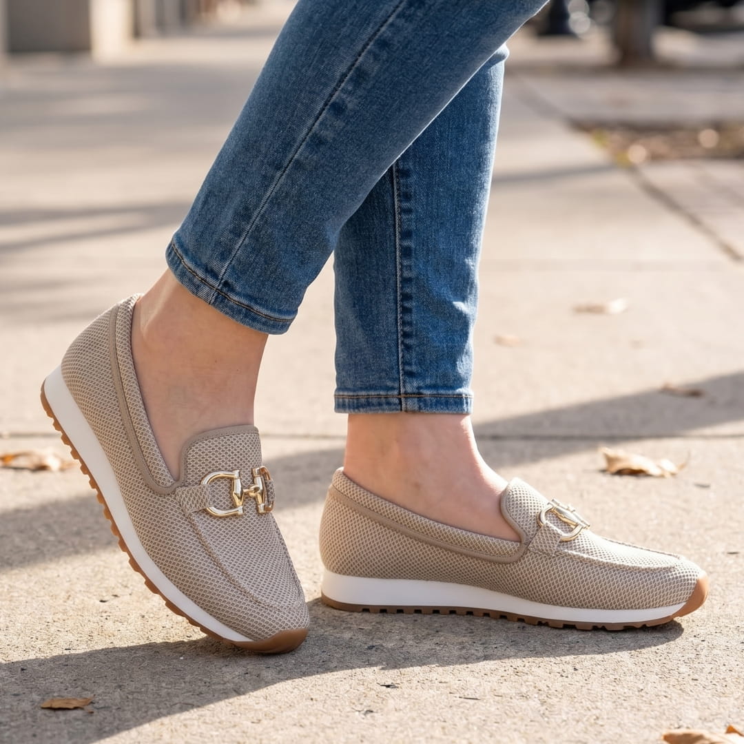 Béatrice Mocassins Souples – Confort Respirant À Boucle Métallique Casual