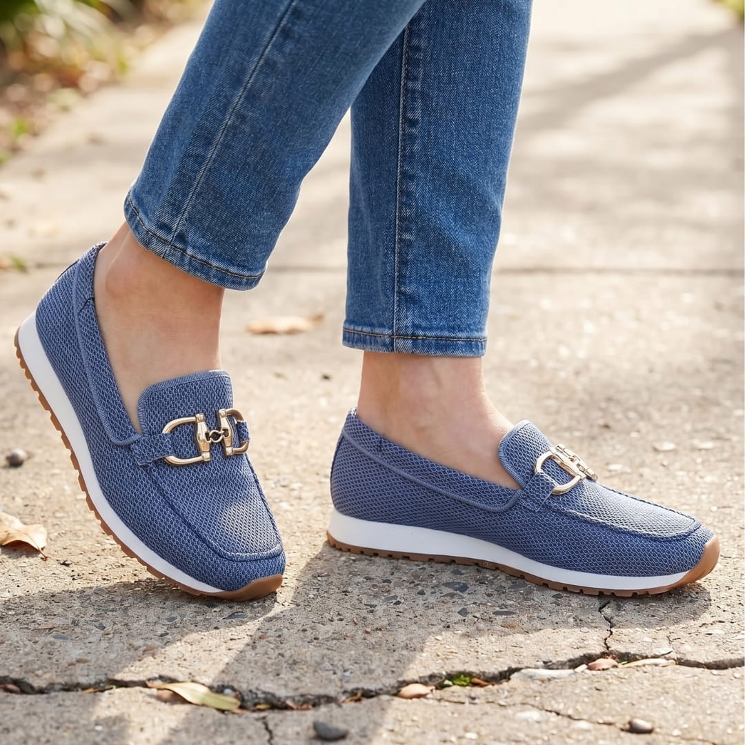 Béatrice Mocassins Souples – Confort Respirant À Boucle Métallique Casual