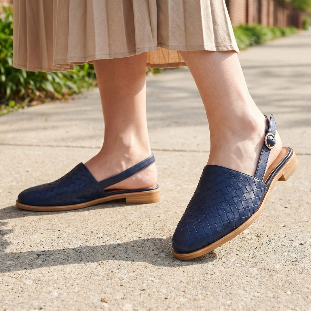 Chiara Ballerines Slingback Tressées – Semelle Confort Légère Chaussures Casual