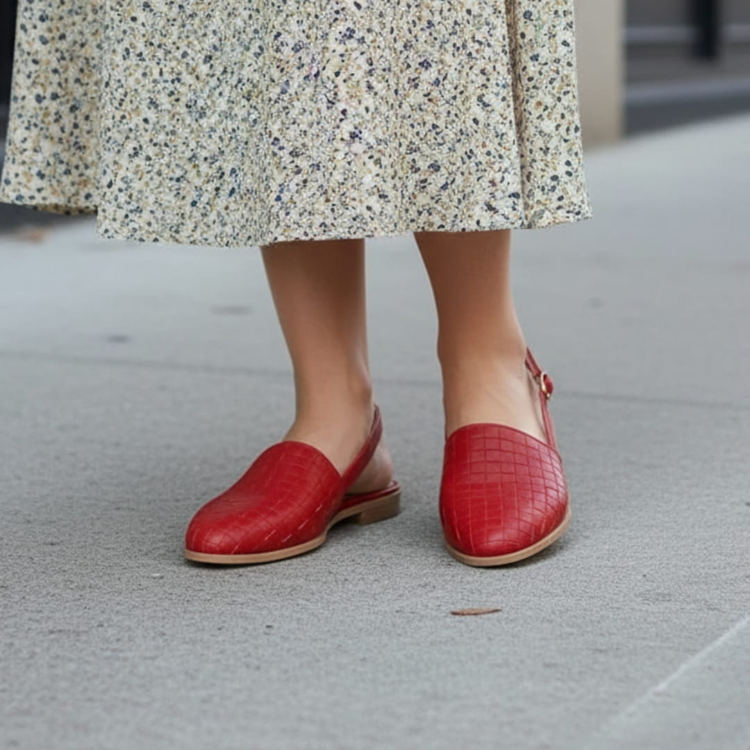Chiara Ballerines Slingback Tressées – Semelle Confort Légère Chaussures Casual
