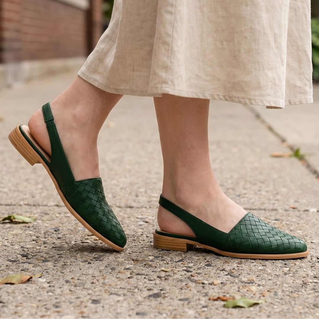 Chiara Ballerines Slingback Tressées – Semelle Confort Légère Chaussures Casual