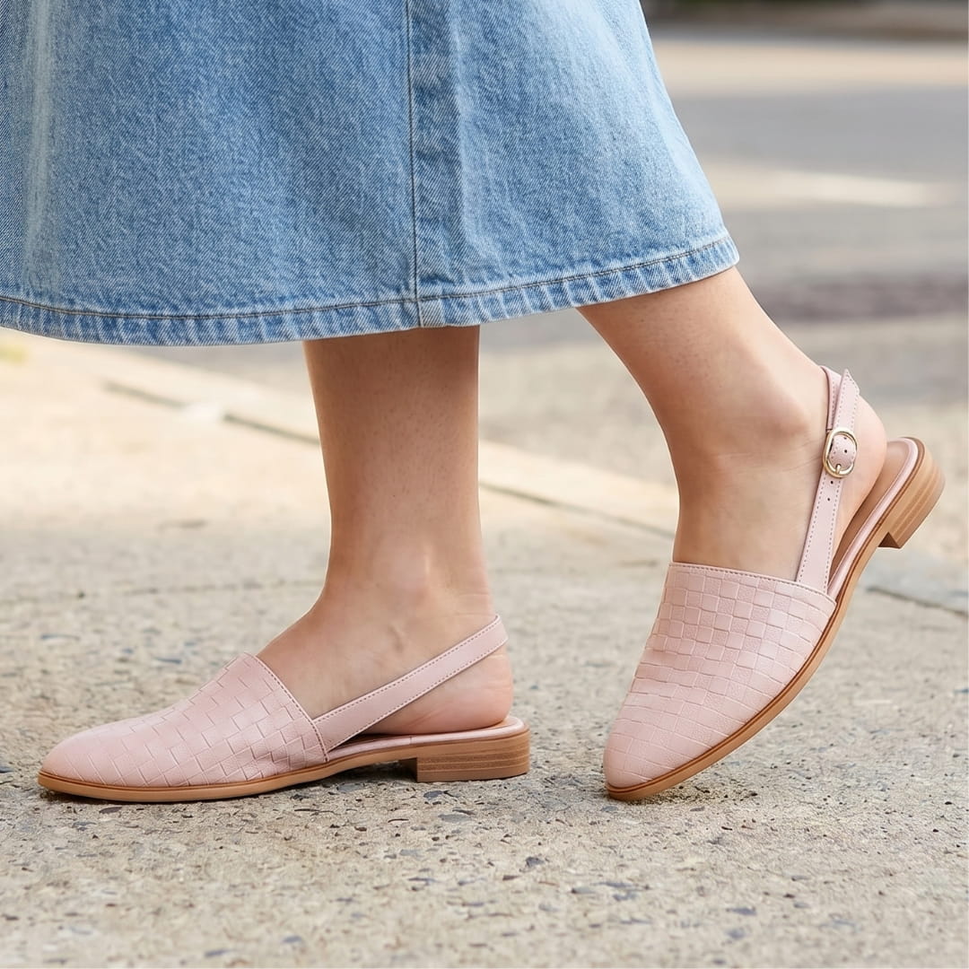 Chiara Ballerines Slingback Tressées – Semelle Confort Légère Chaussures Casual
