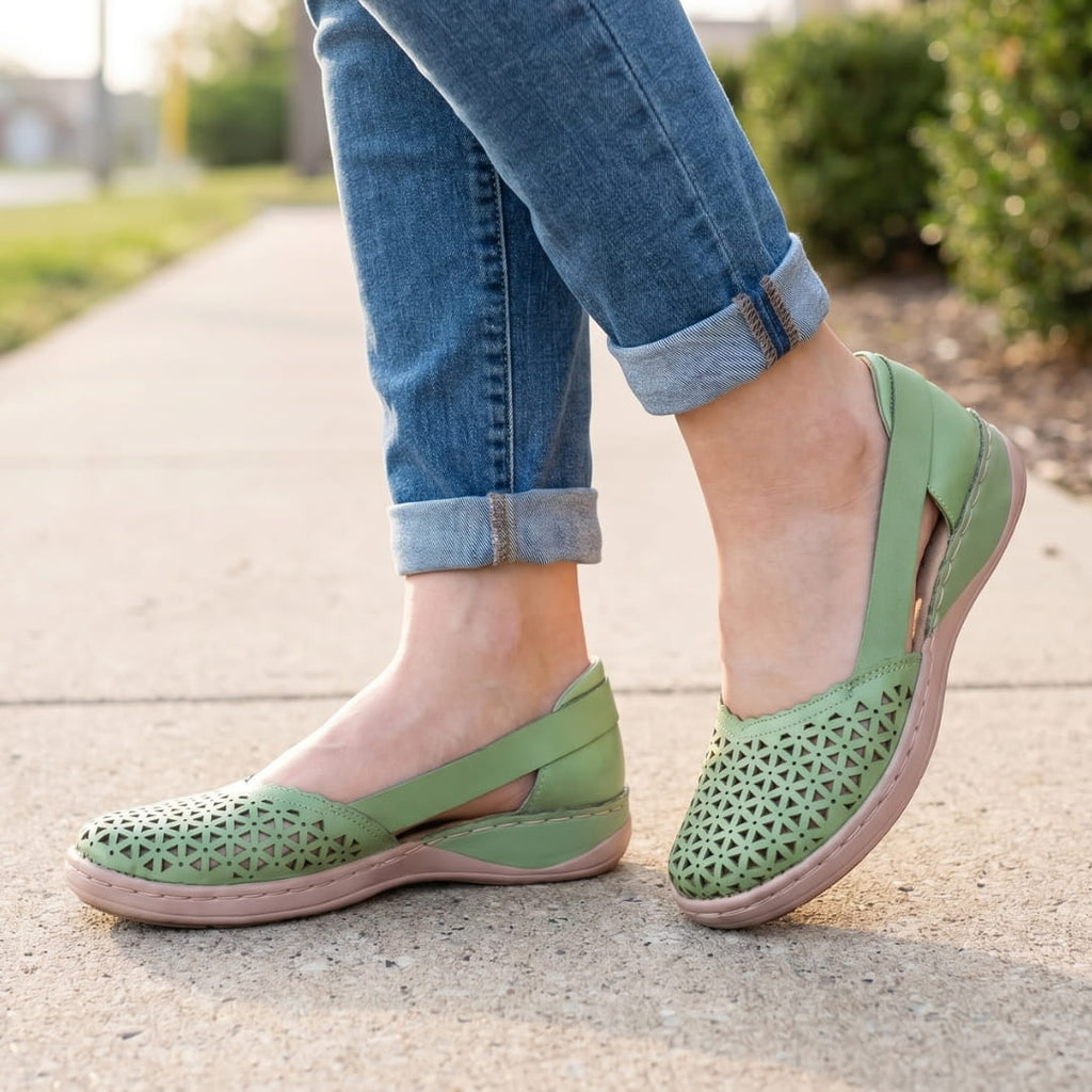 Élise Ballerines Respirantes à Enfiler – Large Toe Confort Léger Casual