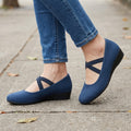 Jenny Chaussures Ballerines Compensées – Confort À Enfiler Bride Élastique Croisée