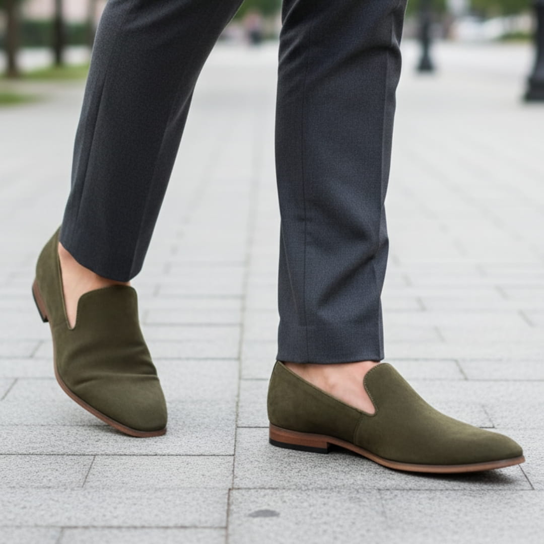 Antonio Mocassins en Daim – Style Habillé Chic Chaussures À Enfiler Confort