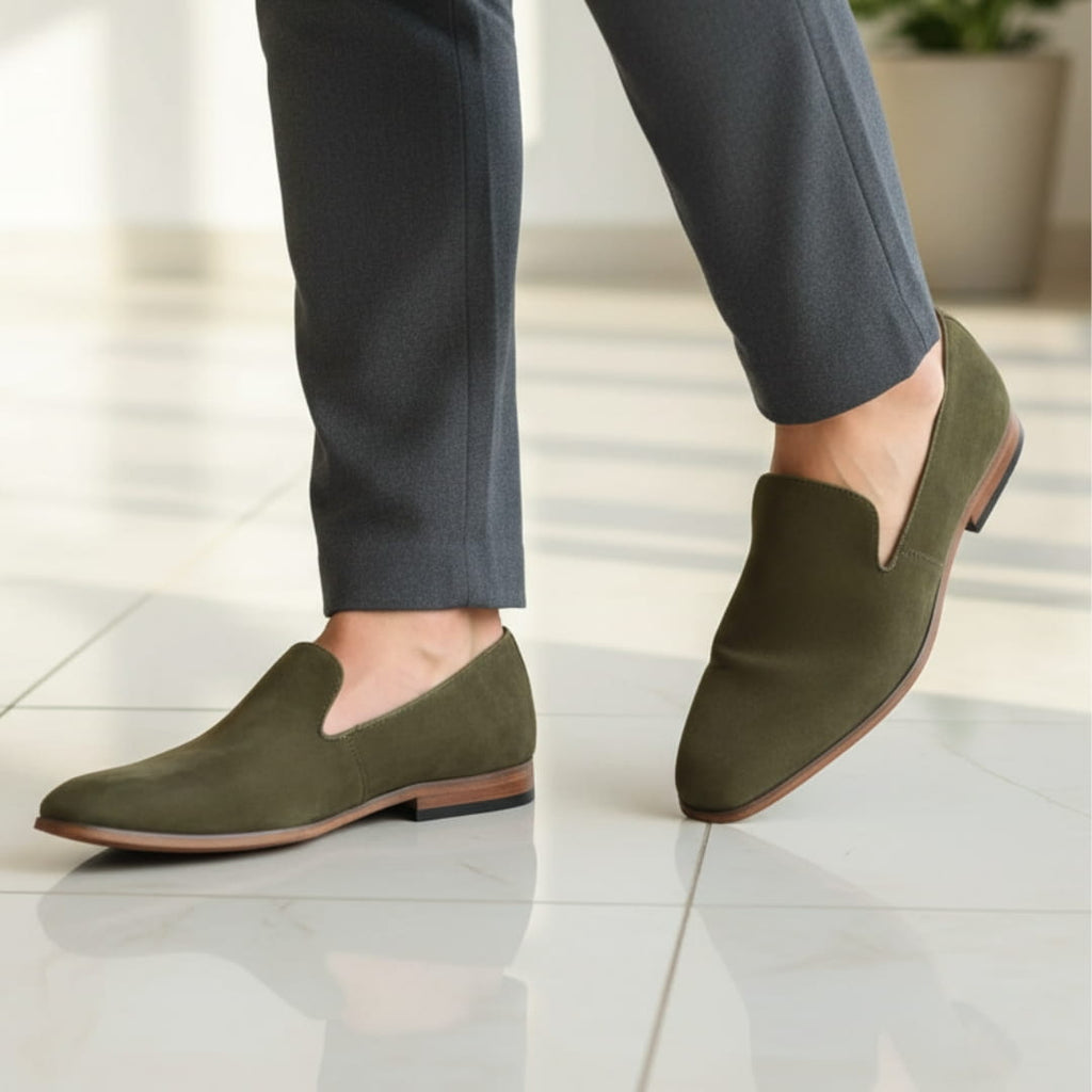 Antonio Mocassins en Daim – Style Habillé Chic Chaussures À Enfiler Confort