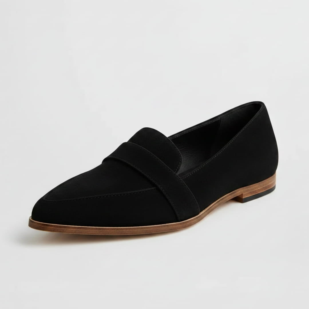 Helen Mocassins en Daim – Confort Chic Silhouette Bout Pointu Casual