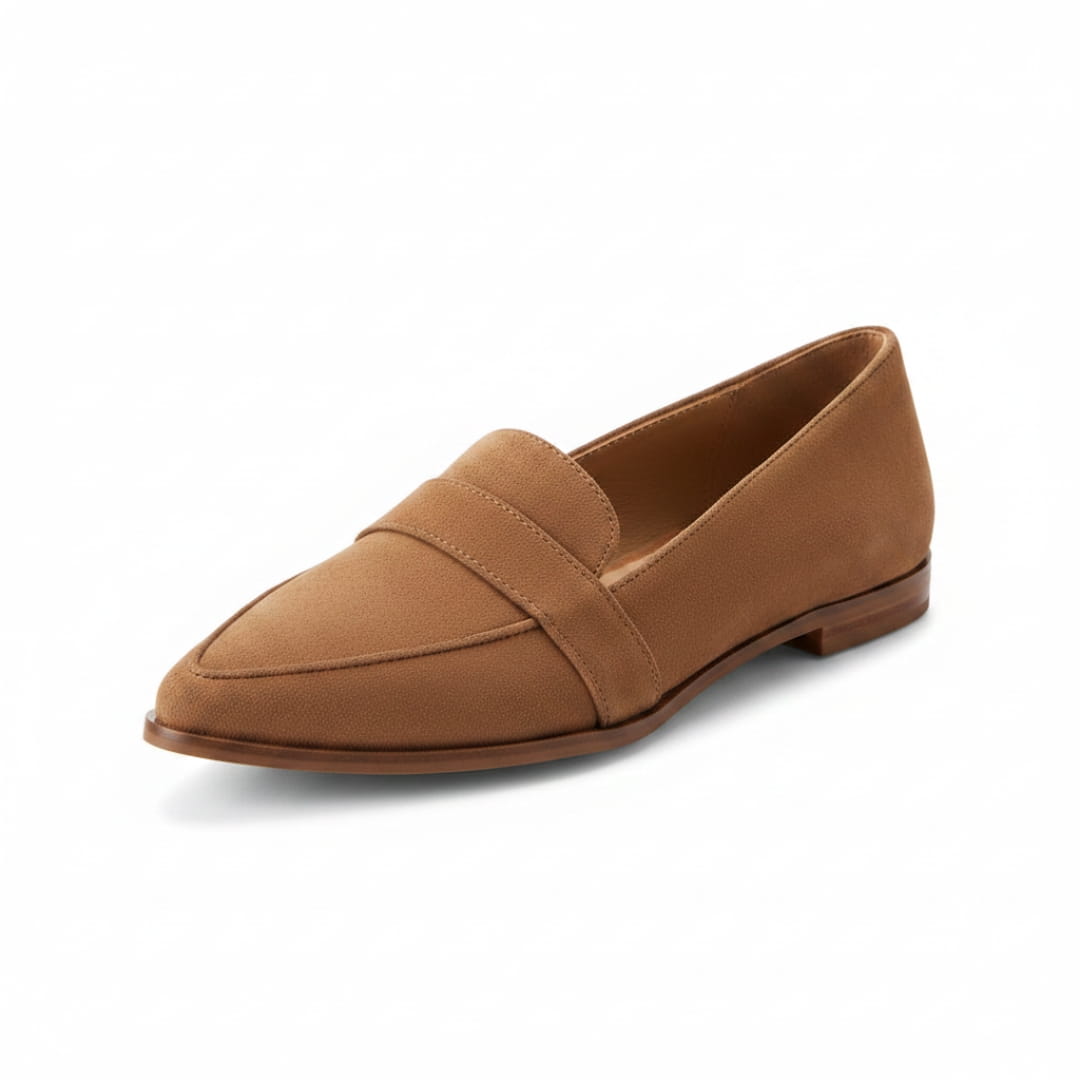Helen Mocassins en Daim – Confort Chic Silhouette Bout Pointu Casual