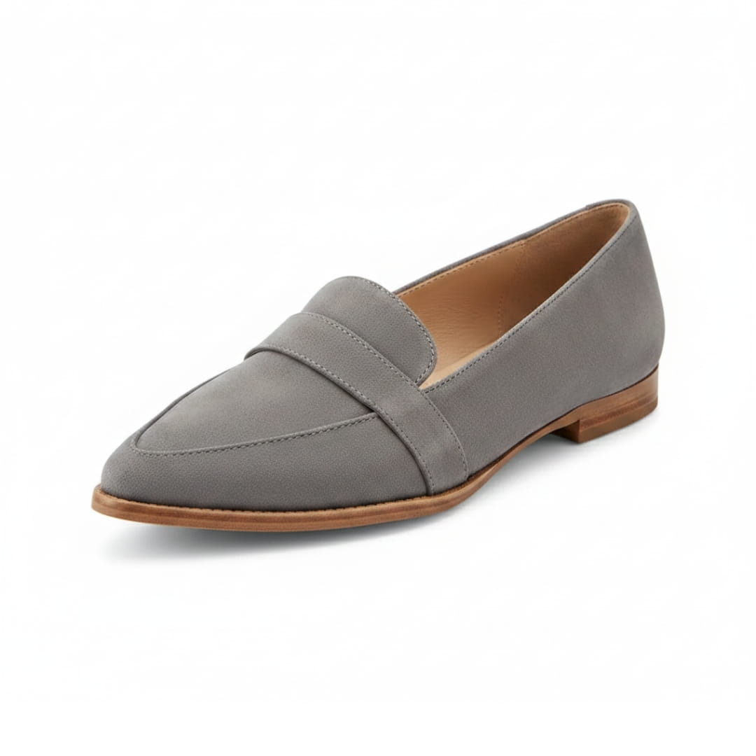 Helen Mocassins en Daim – Confort Chic Silhouette Bout Pointu Casual