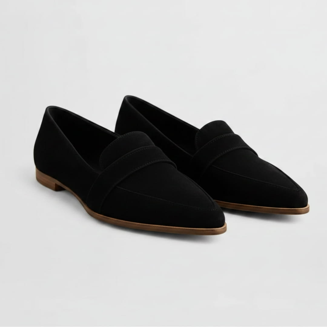 Helen Mocassins en Daim – Confort Chic Silhouette Bout Pointu Casual