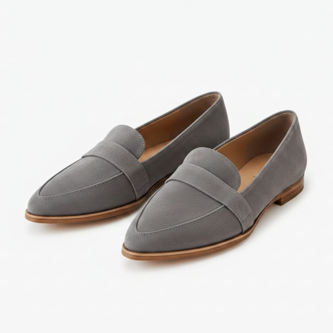 Helen Mocassins en Daim – Confort Chic Silhouette Bout Pointu Casual