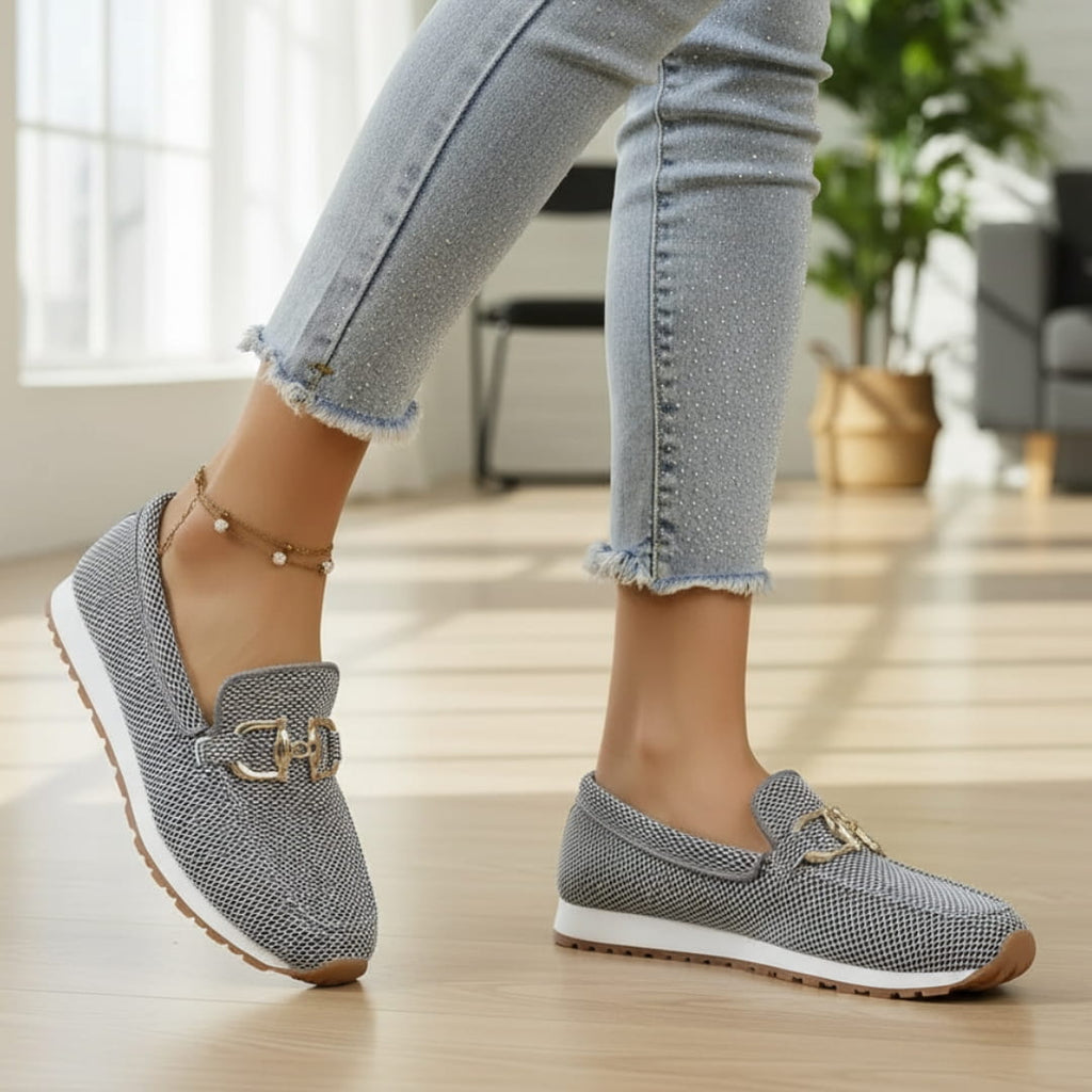 Béatrice Mocassins Souples – Confort Respirant À Boucle Métallique Casual