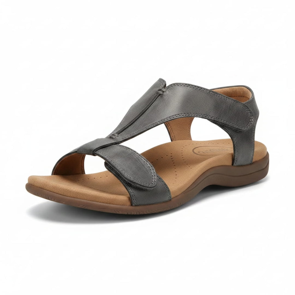 Camille Sandales en Cuir – Bride en T Ajustable Semelle Ergonomique Légère
