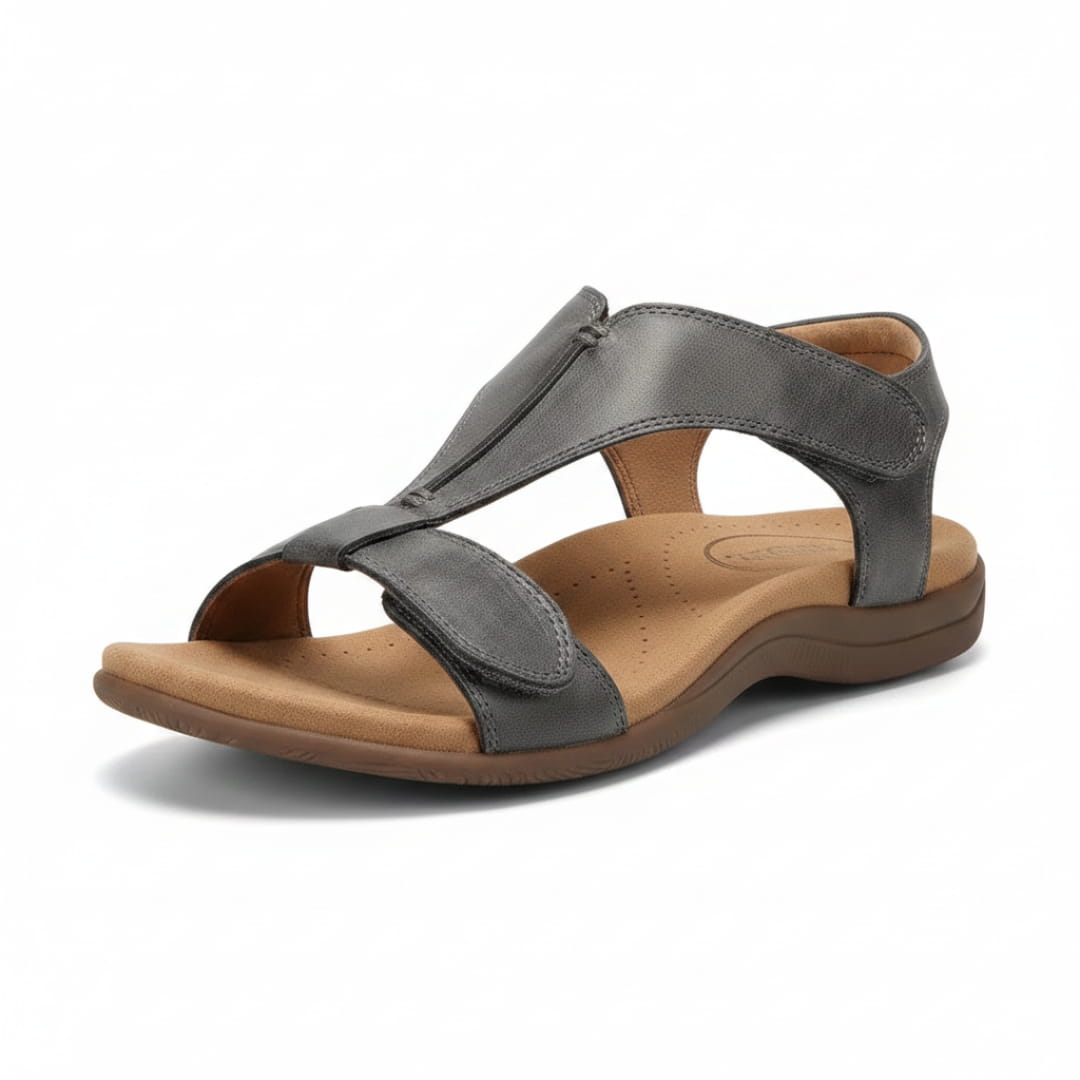 Camille Sandales en Cuir – Bride en T Ajustable Semelle Ergonomique Légère