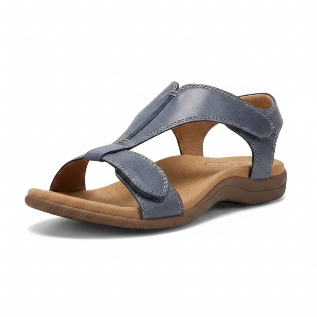 Camille Sandales en Cuir – Bride en T Ajustable Semelle Ergonomique Légère