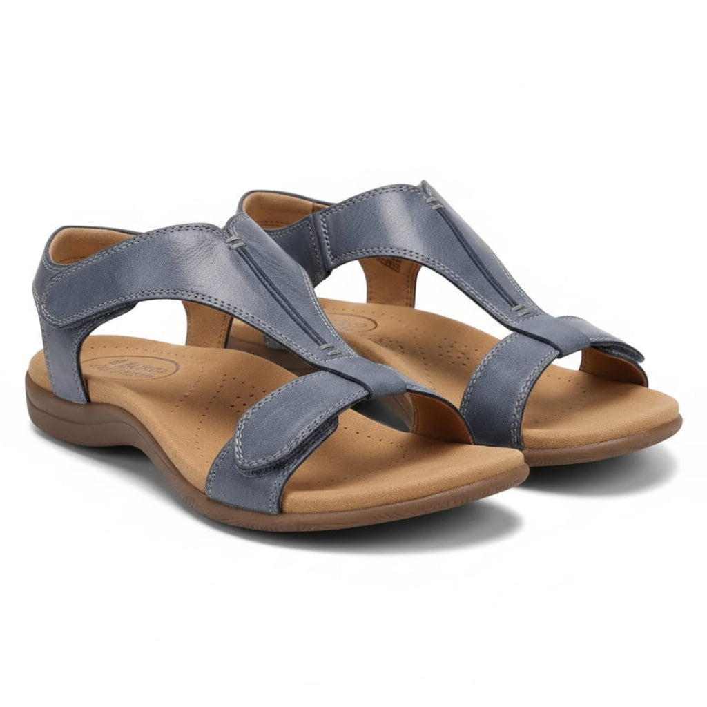 Camille Sandales en Cuir – Bride en T Ajustable Semelle Ergonomique Légère