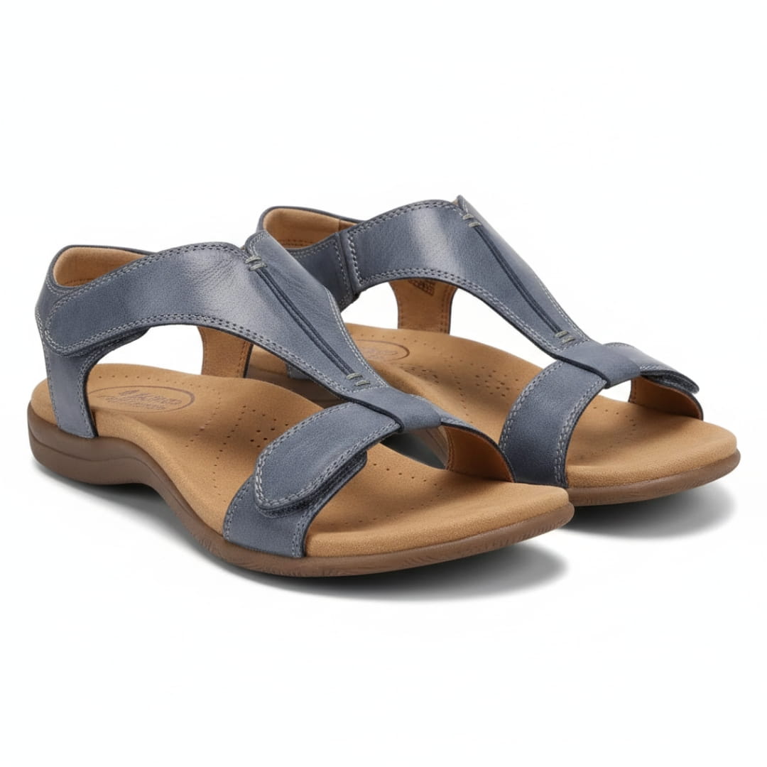 Camille Sandales en Cuir – Bride en T Ajustable Semelle Ergonomique Légère