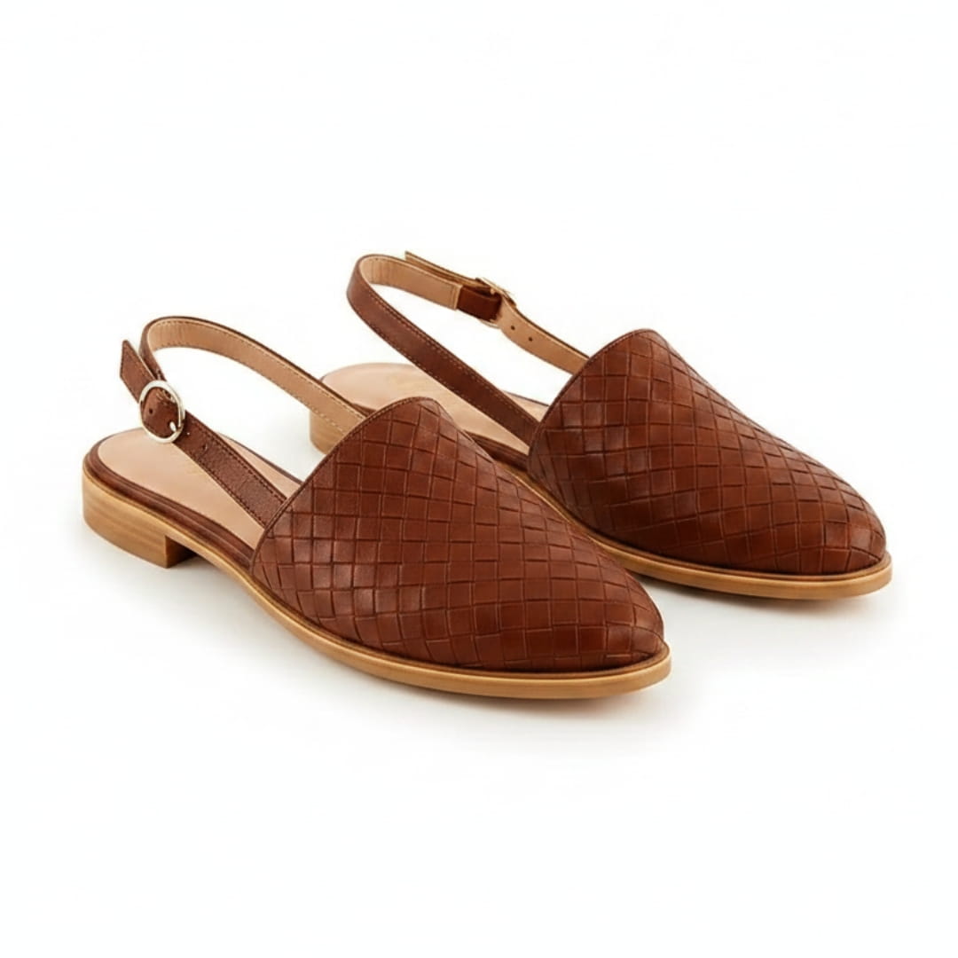 Chiara Ballerines Slingback Tressées – Semelle Confort Légère Chaussures Casual