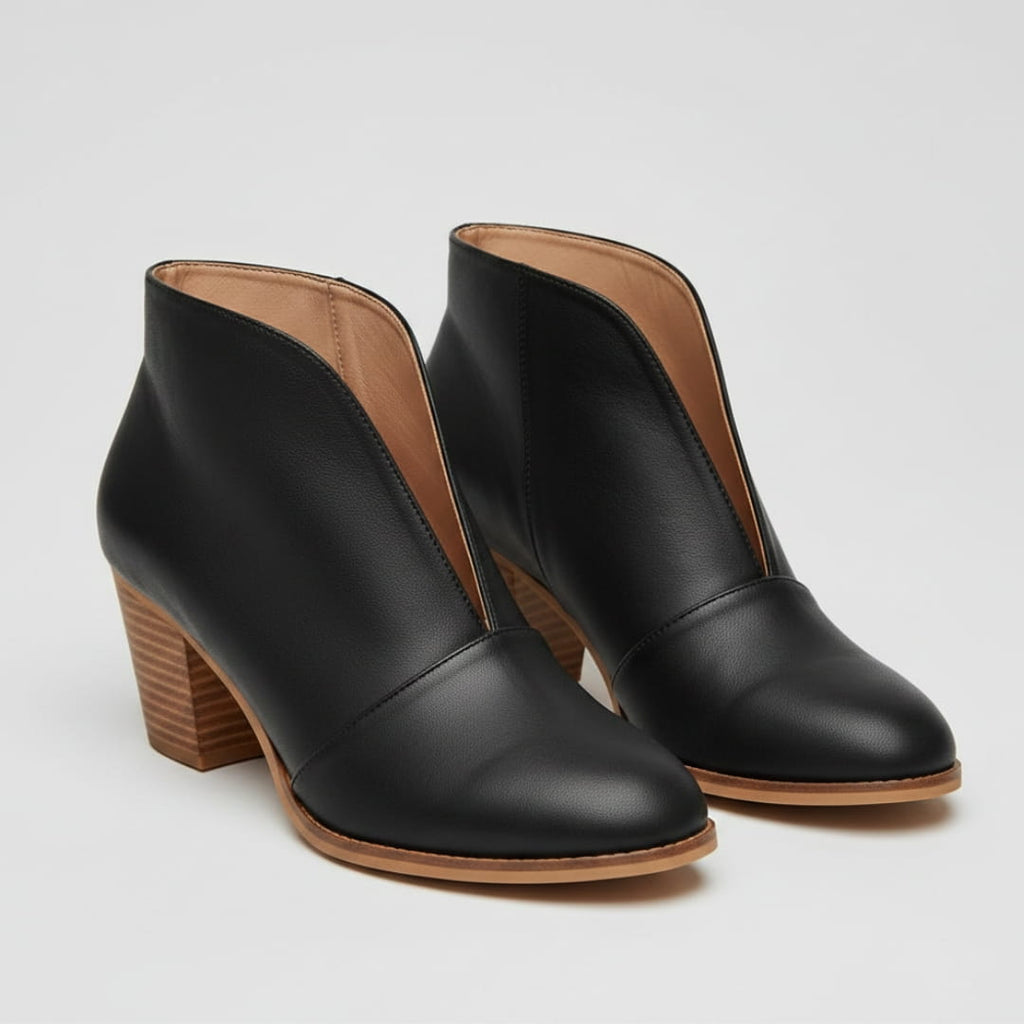 Lucia Bottines Cheville – Talon Bloc Stable Silhouette Bout Amande Chaussures Quotidiennes