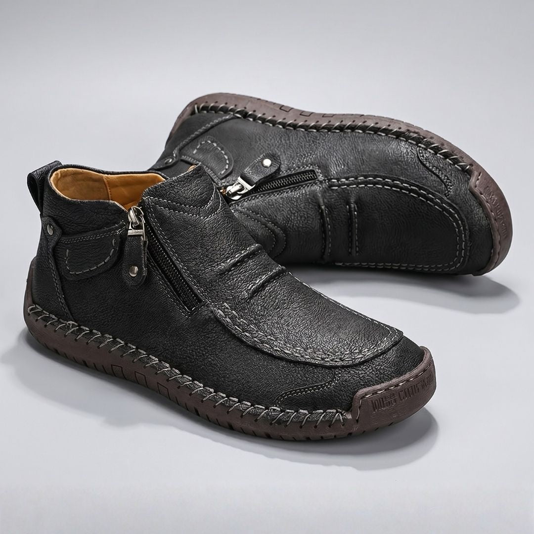 Valerio Bottines en Cuir Cousus Main – Bottes Confort à Zip Latéral et Semelle Antidérapante