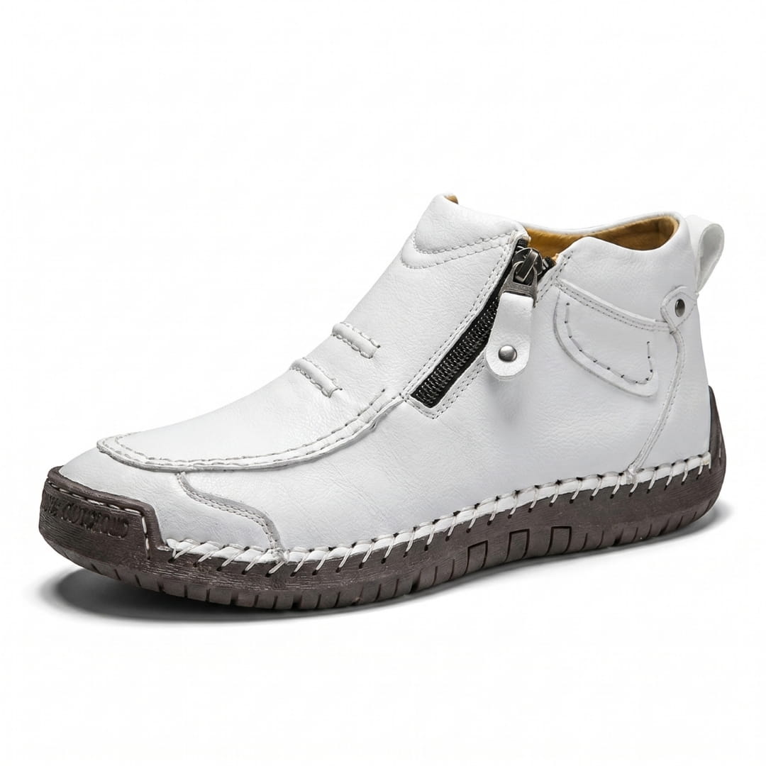Valerio Bottines en Cuir Cousus Main – Bottes Confort à Zip Latéral et Semelle Antidérapante
