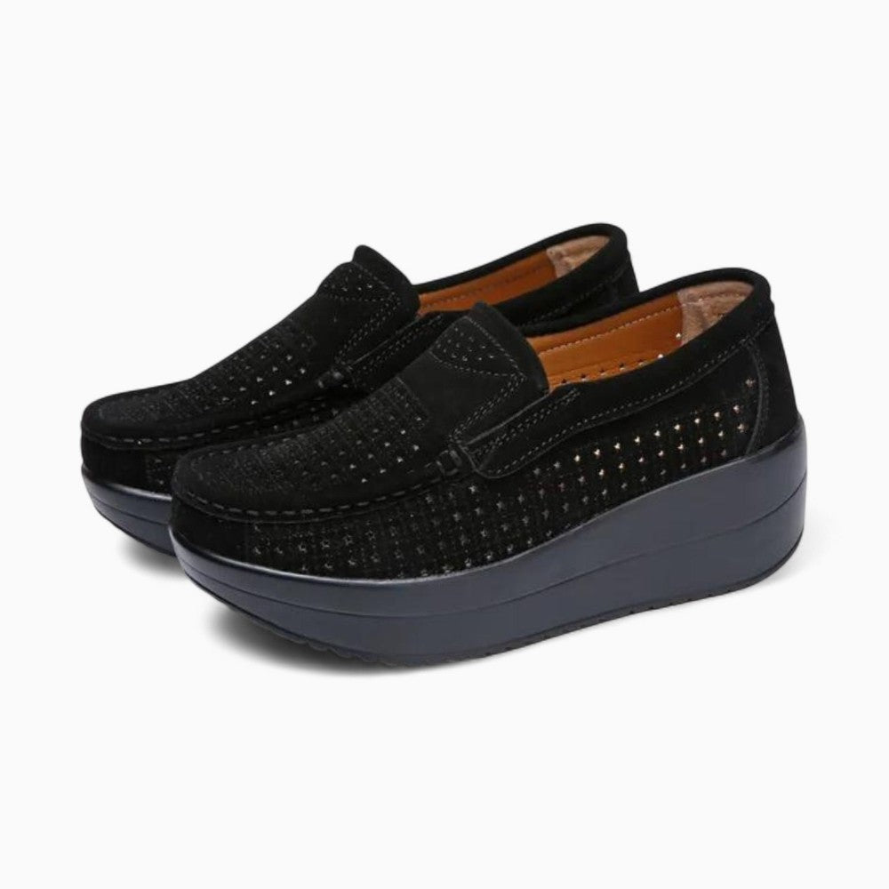 Mocassins Respirants À Talons Compensés Pour Femme