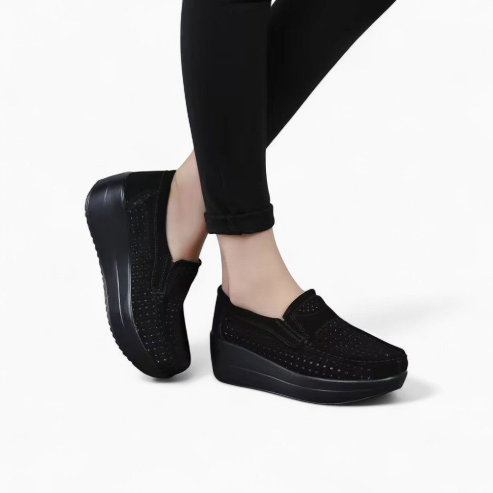 Mocassins Respirants À Talons Compensés Pour Femme
