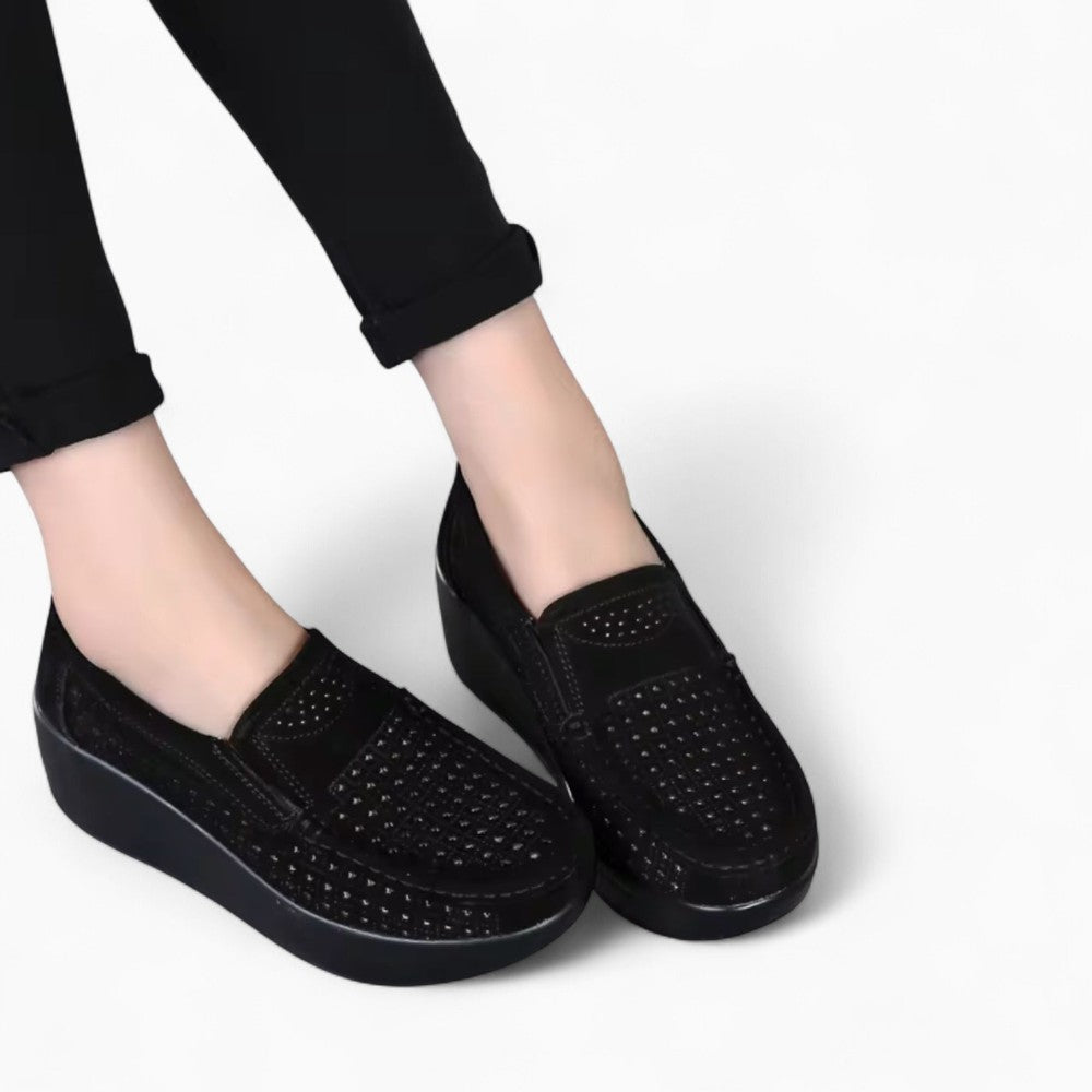 Mocassins Respirants À Talons Compensés Pour Femme