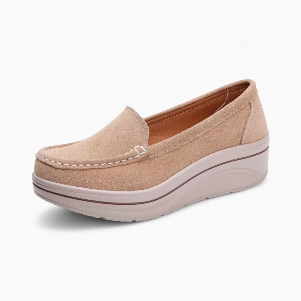 Mocassins Plateformes En Daim Synthétique Pour Femme