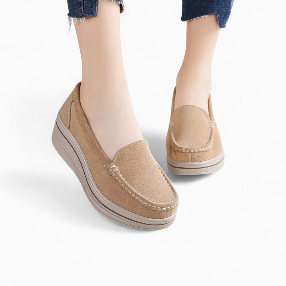 Mocassins Plateformes En Daim Synthétique Pour Femme