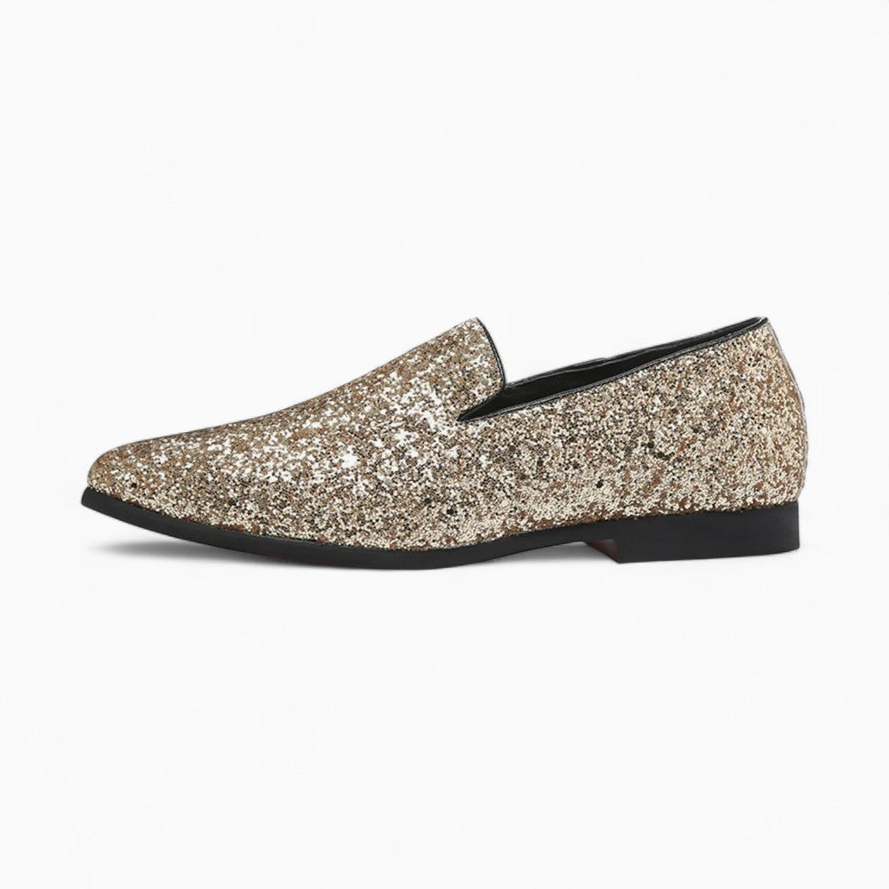 Mocassins Pointus Dorés Pour Hommes