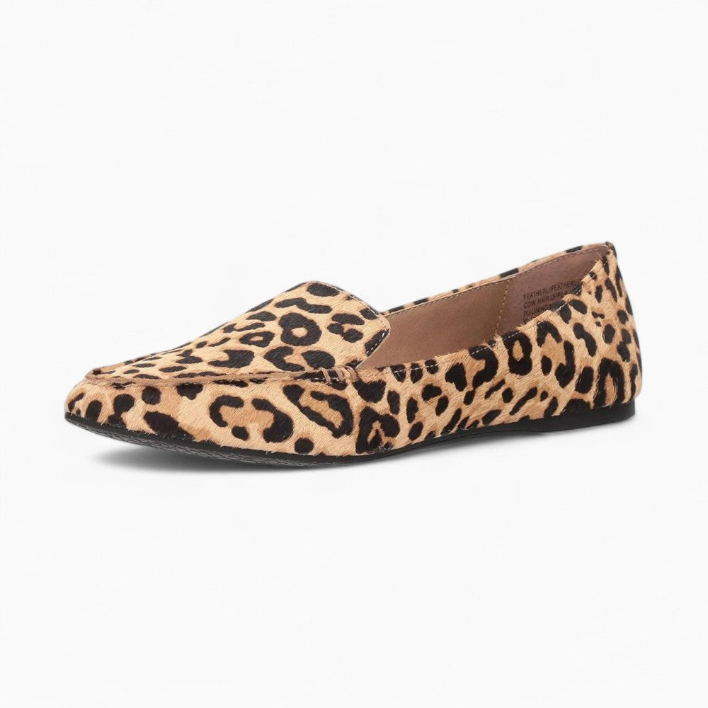 Mocassins Pointus Pour Femmes Velours Imprimé Léopard