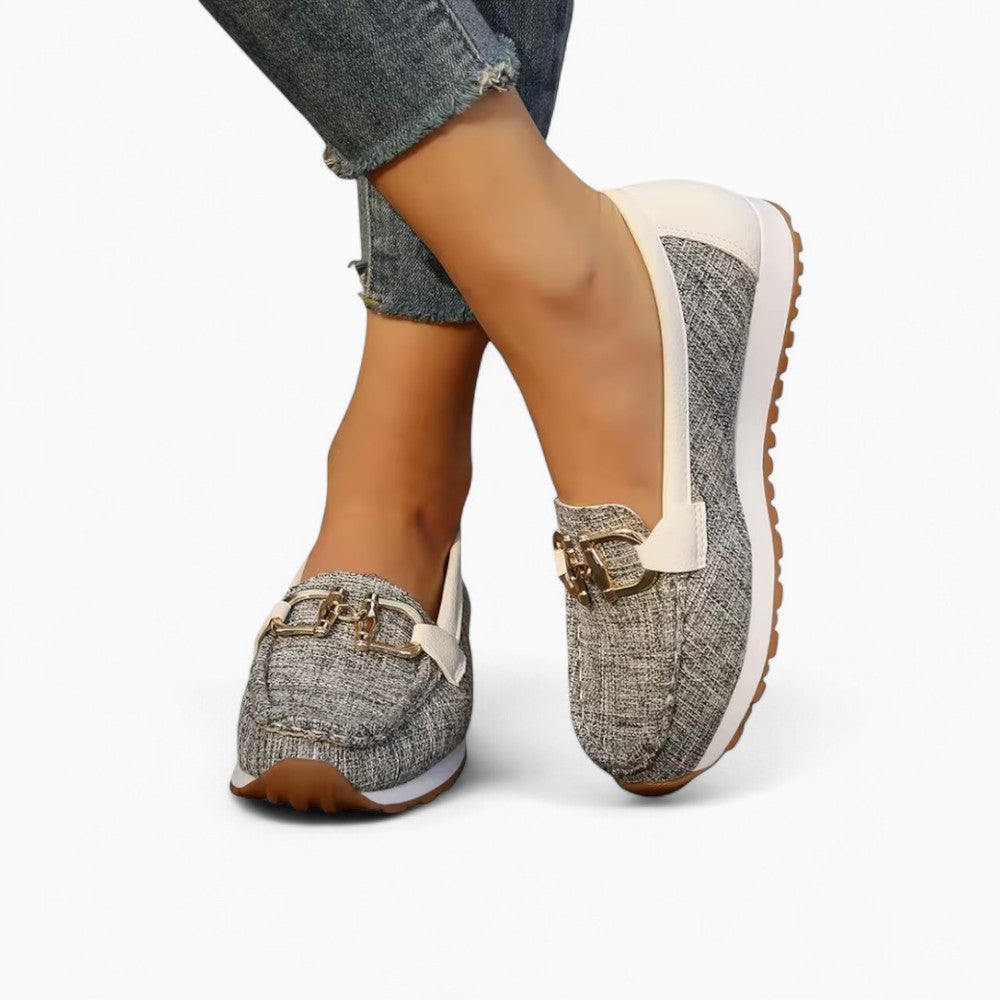 Mocassins Orthopédiques Ouverts À Semelles Compensées Pour Femme