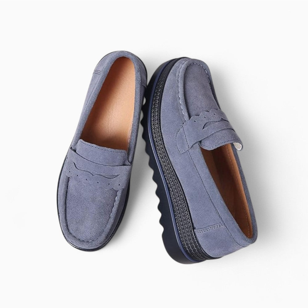 Mocassins Orthopédiques En Daim À Plateforme Pour Femme