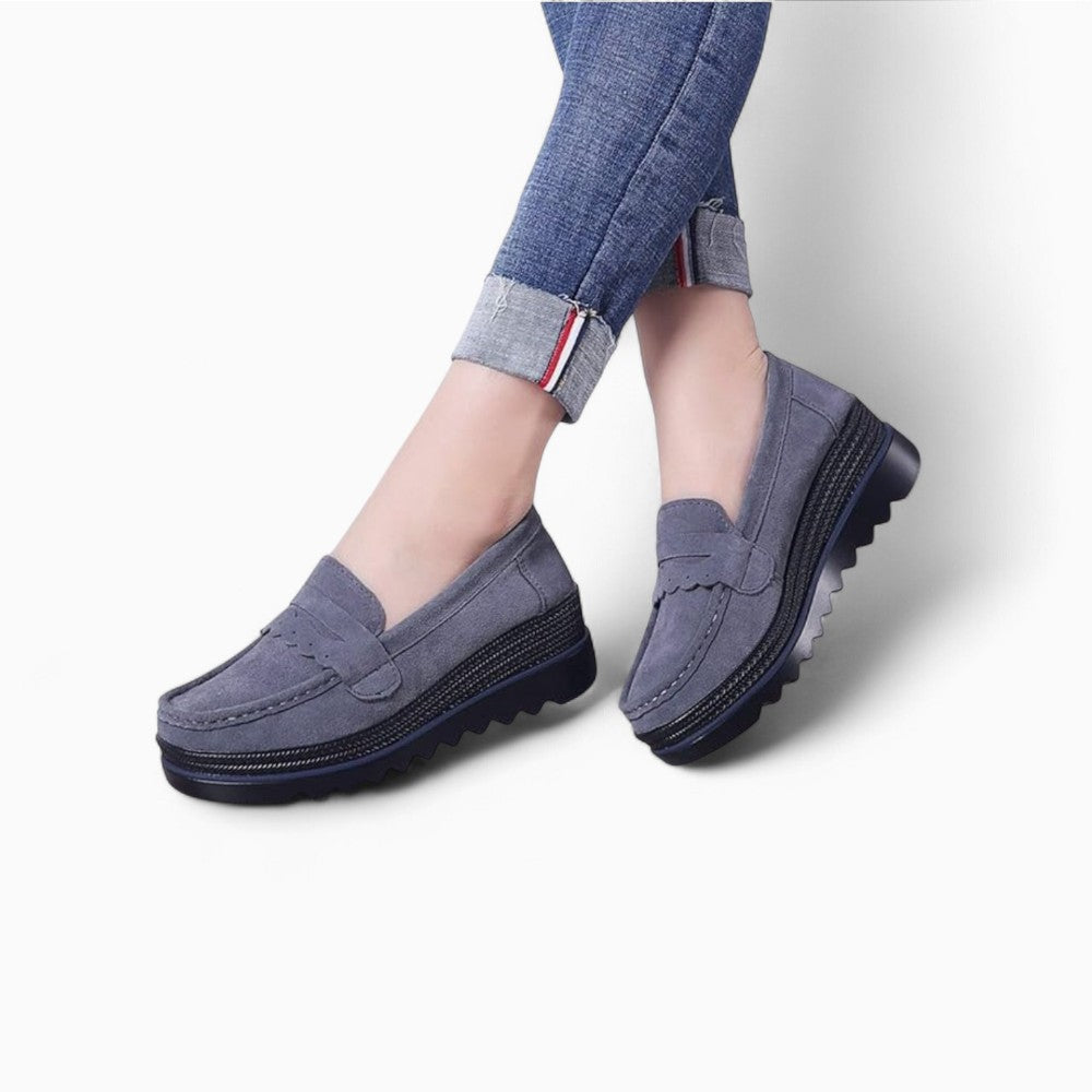 Mocassins Orthopédiques En Daim À Plateforme Pour Femme