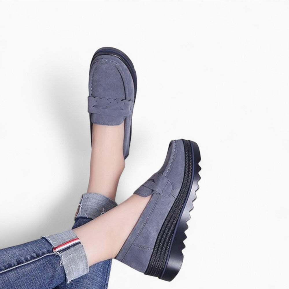Mocassins Orthopédiques En Daim À Plateforme Pour Femme