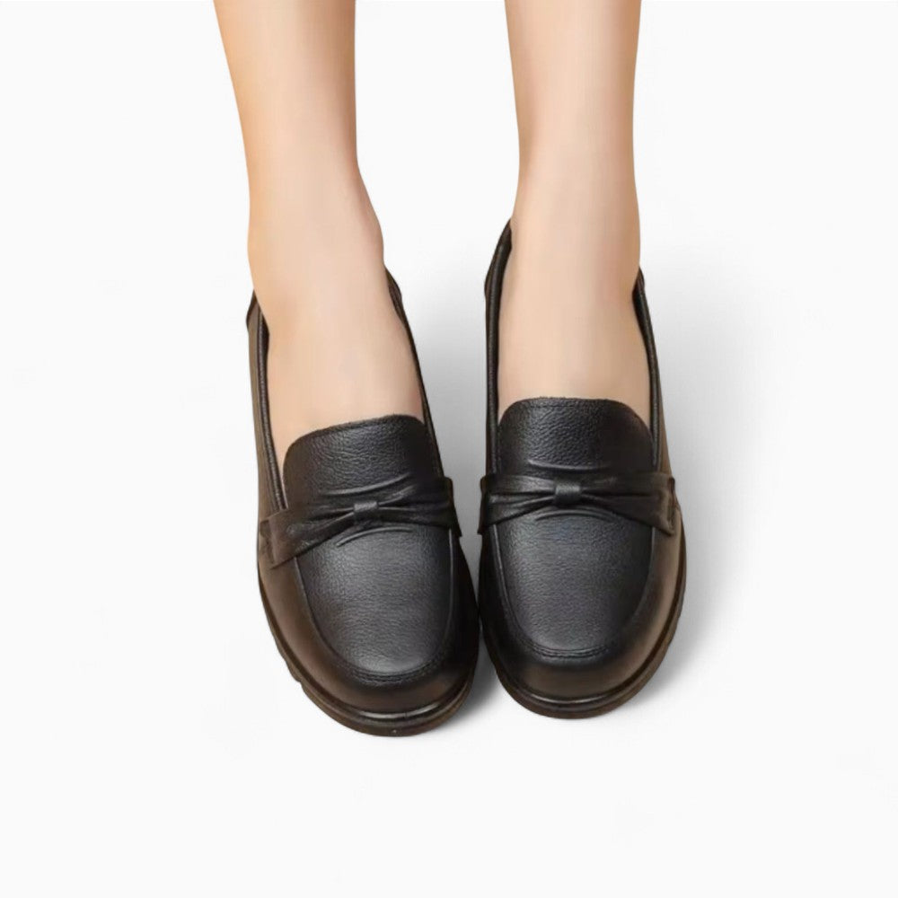 Mocassins Orthopédiques Effet Cuir Avec Coutures Apparentes Pour Femme