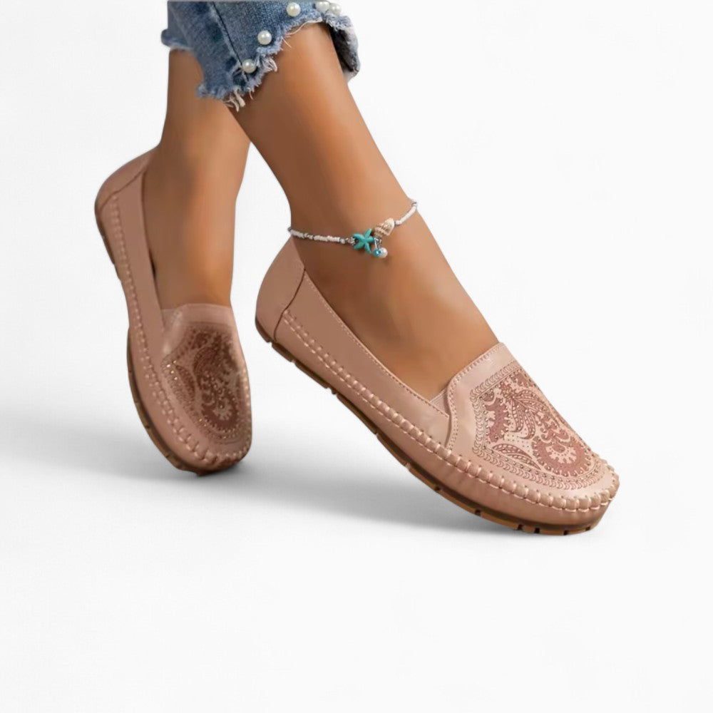 Mocassins Orthopédiques Ajourés En Cuir Synthétique Pour Femme