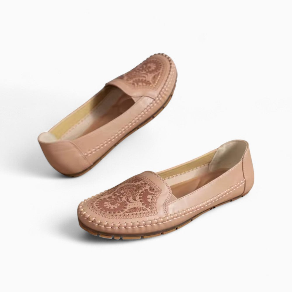 Mocassins Orthopédiques Ajourés En Cuir Synthétique Pour Femme