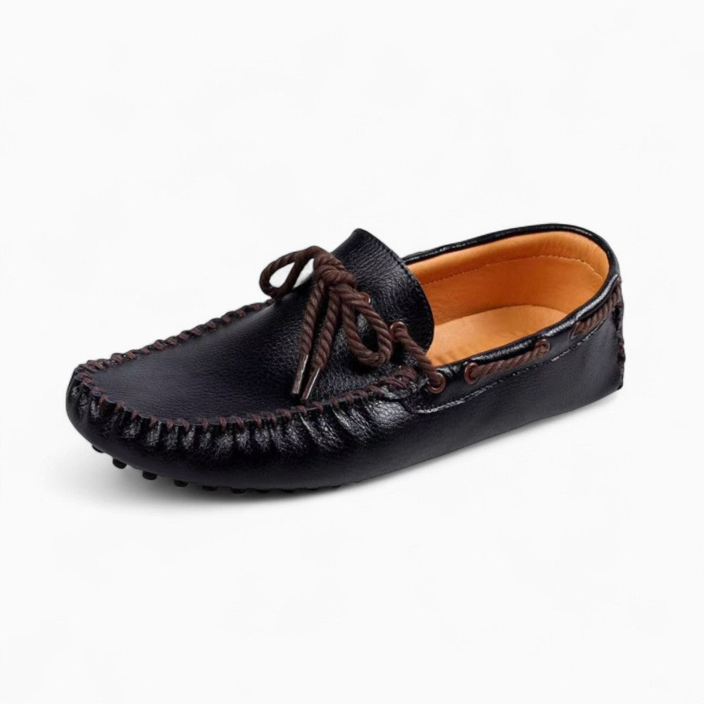 Mocassins Noirs Classiques En Cuir Synthétique Pour Homme