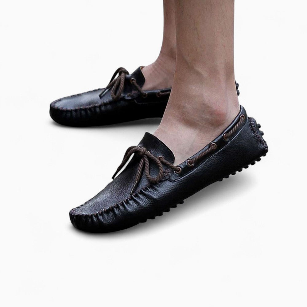 Mocassins Noirs Classiques En Cuir Synthétique Pour Homme