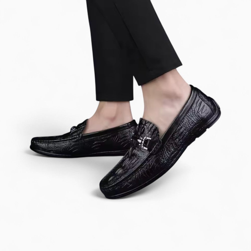 Mocassins Noir en Cuir Synthétique Pour Homme