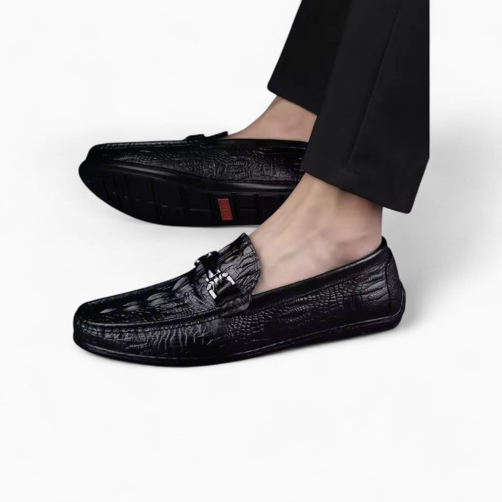 Mocassins Noir en Cuir Synthétique Pour Homme