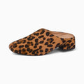 Mocassins Mules Sport En Toile Léopard Avec Semelle Épaisse